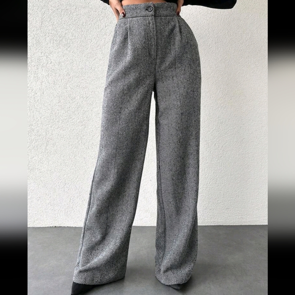 Women's Herringbone Suit Pants - Picture 3 of 4